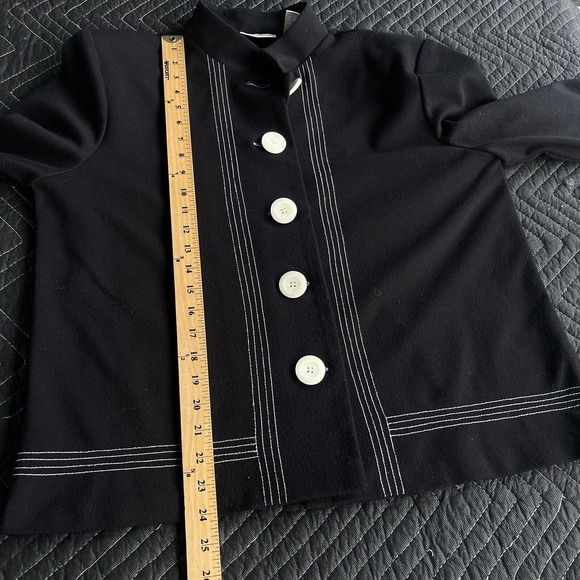 Drapers & Damons Jacket Womens Petite Extra Large XL Black White Button Up - Picture 10 of 11